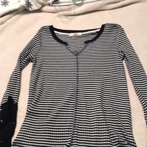 Blue and white striped long sleeve